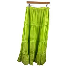 Women’s Tantrums XL Lime Green Maxi Skirt